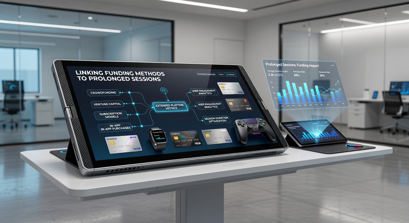 Data visualization of funding method correlations with extended gaming sessions on portable tables